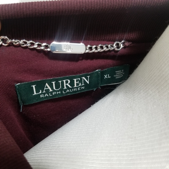 Lauren Ralph Lauren Burgundy Quilted Zip Up Bomber Jacket - Picture 8 of 9